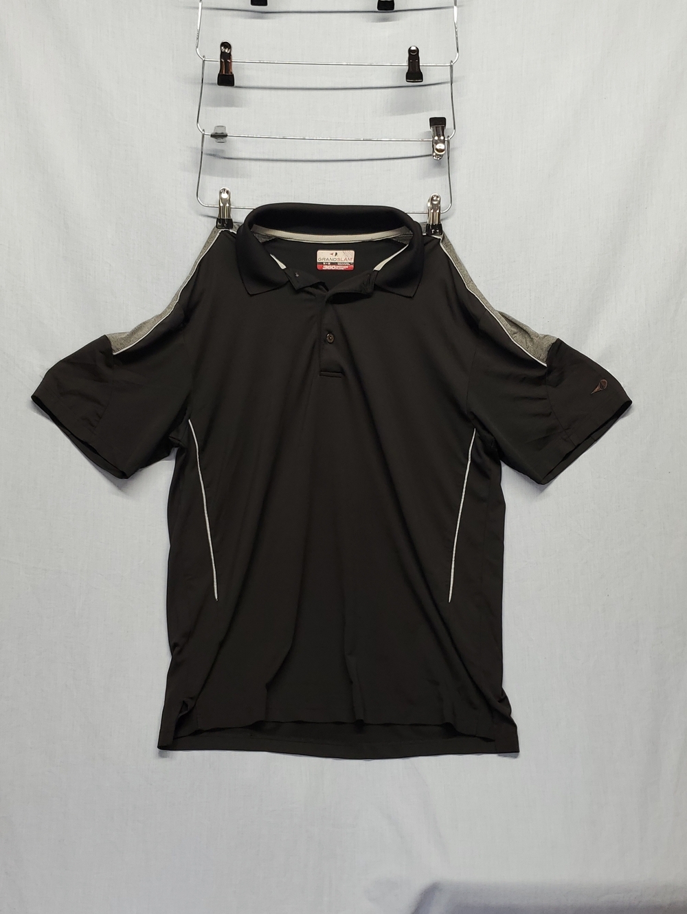Grand Slam Black Polo with Heather Gray Shoulder #434